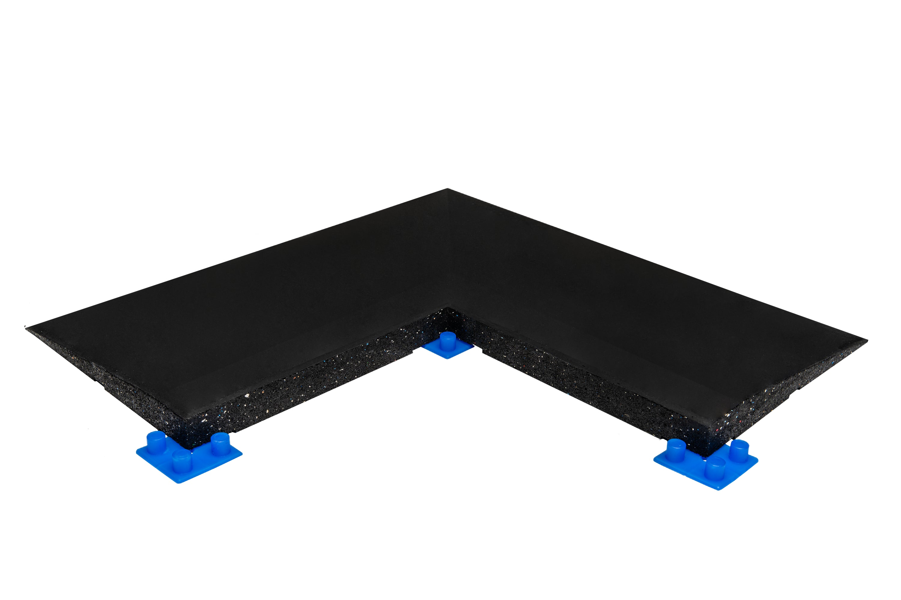 Eckelement abgeschrägt für Bodenschutzmatte Connect 30 mm - Deep Black - Eckelement