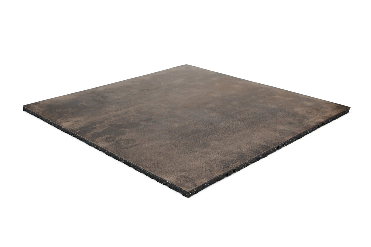 Gym Bodenplatte Connect 20 mm 'Leather' - Echtleder - 1000 x 1000 mm | ELVAFLOOR®